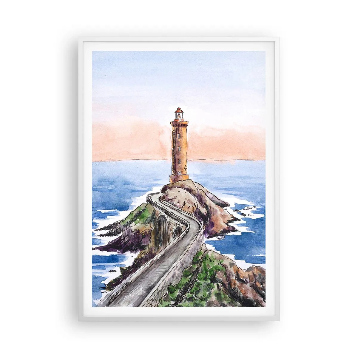 Poster in einem weißen Rahmen - Dem Meer zugewandt - 70x100 cm