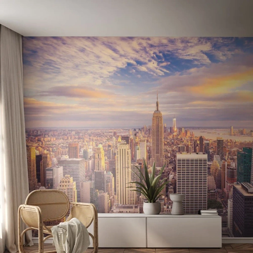 Selbstklebende Fototapete Deluxe Sticker - Nur nach den Wolken greifen - Stadt, New York, Die Architektur - 200x140 cm