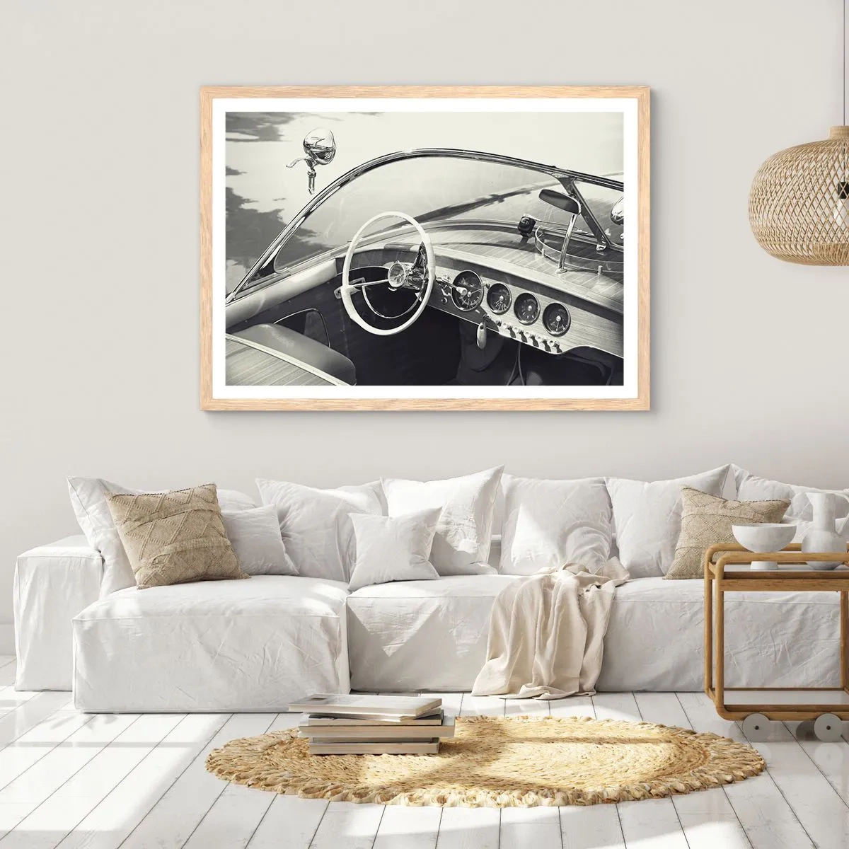 Poster in einem Rahmen aus heller Eiche - Wetter für die Reichen - 91x61 cm