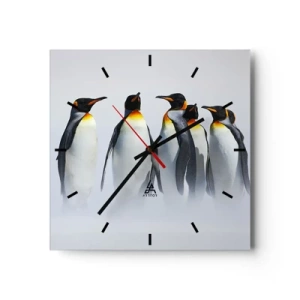 Wanduhr - Glasuhr - Treffen in Abendkleidern - 40x40 cm
