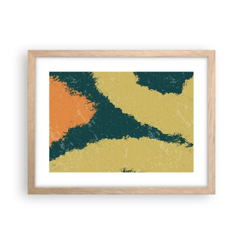Poster in einem Rahmen aus heller Eiche - Abstraktion – langsame Bewegung - 40x30 cm