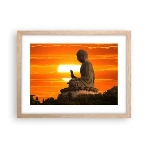 Poster in einem Rahmen aus heller Eiche - Keine Angst vor der Welt - 40x30 cm