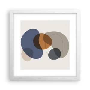 Poster in einem weißen Rahmen - Farbtropfen - 30x30 cm