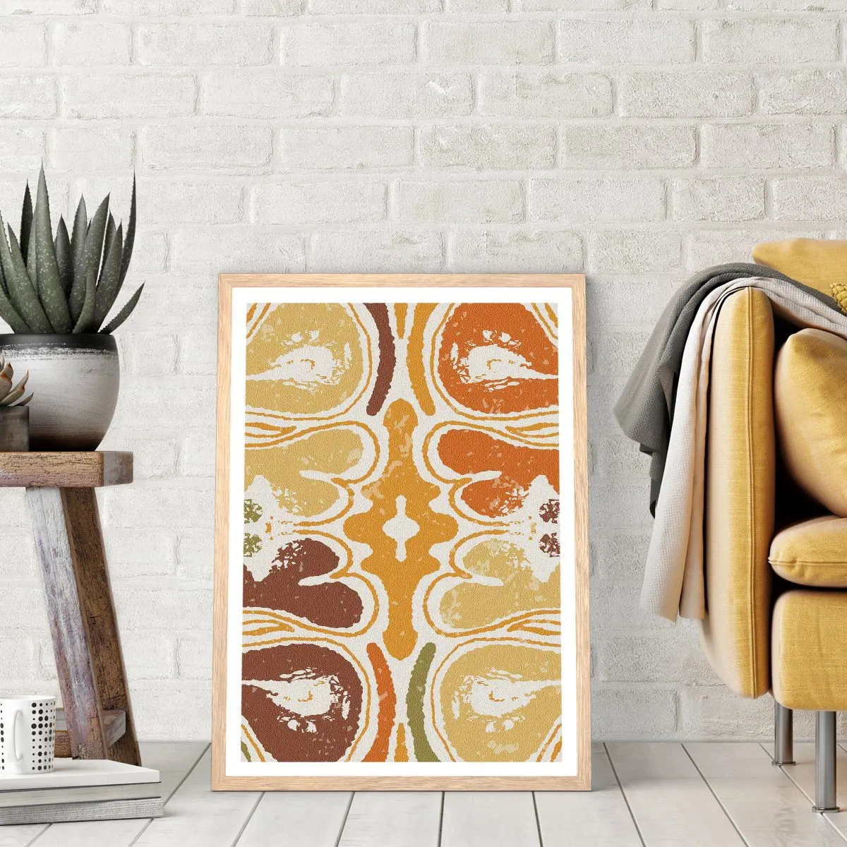 Poster in einem Rahmen aus heller Eiche - Sentimentale Abstraktion - 40x50 cm