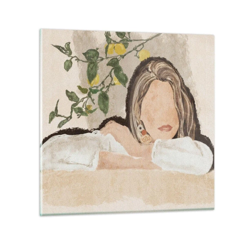 Glasbild - Bild auf glas - Südländische Schönheit - 70x70 cm