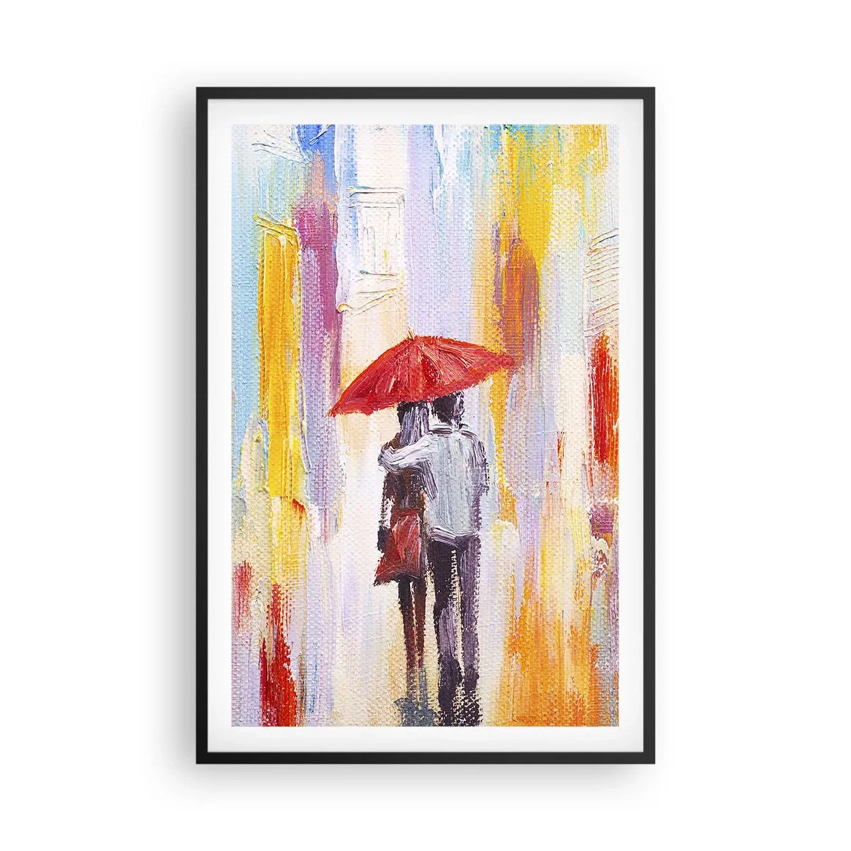 Poster in einem schwarzem Rahmen - Lass es weiter regnen - 61x91 cm