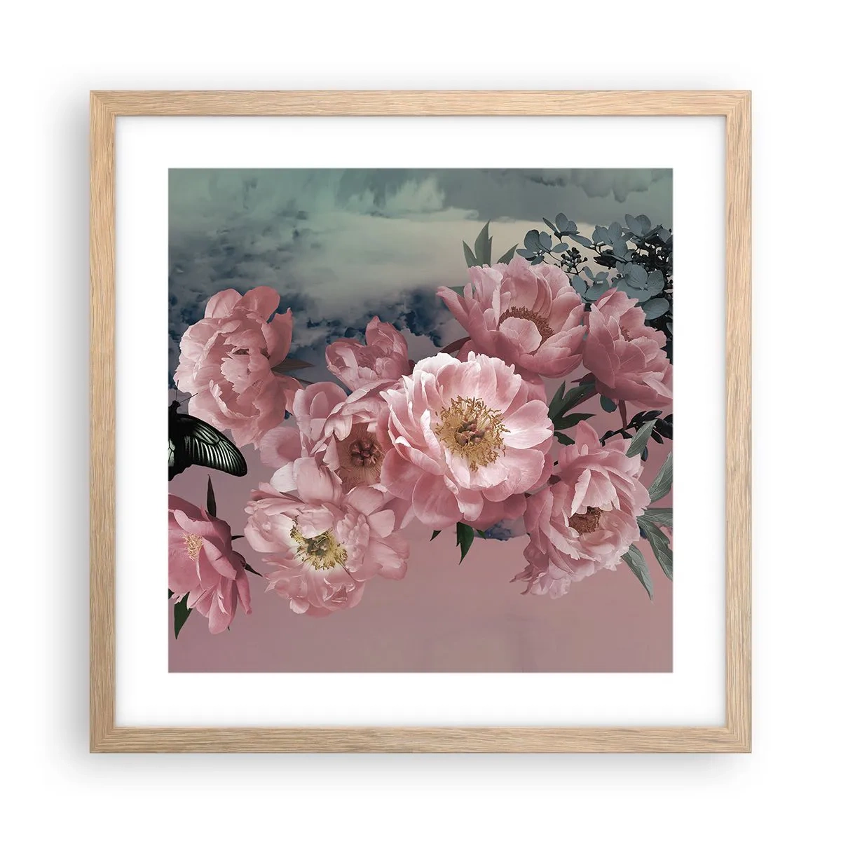 Poster in einem Rahmen aus heller Eiche - Der Höhepunkt der Romantik - 40x40 cm