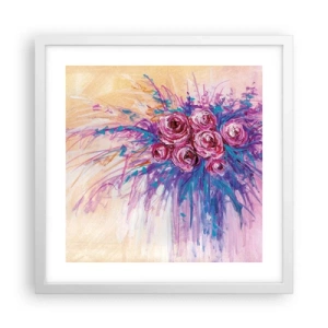 Poster in einem weißen Rahmen - Rosenbrunnen - 40x40 cm