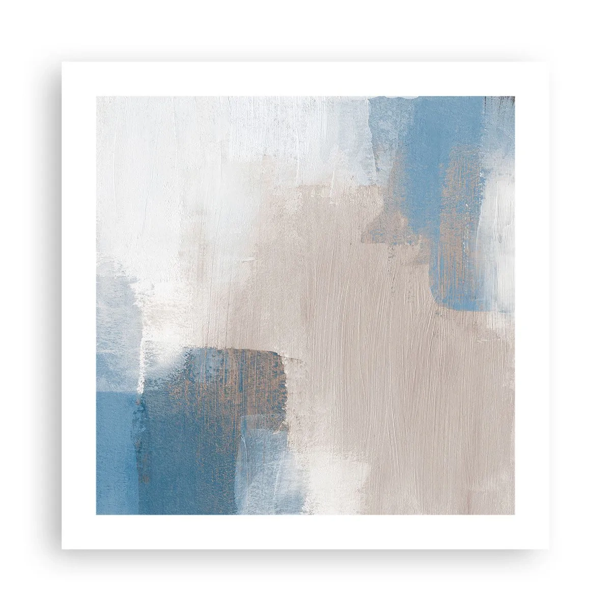Poster - Rosa Abstraktion hinter einem blauen Vorhang - 50x50 cm