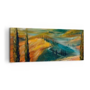 Bild auf Leinwand - Leinwandbild - Toskanische Landschaft - 100x40 cm