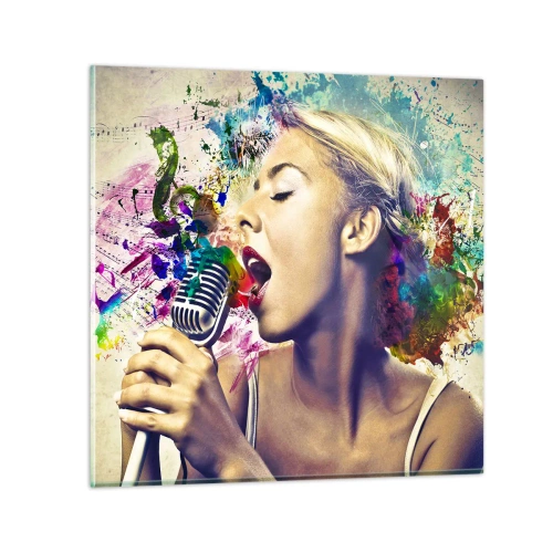 Glasbild - Bild auf glas - Malen Sie die Welt mit Ihrer Stimme - 50x50 cm