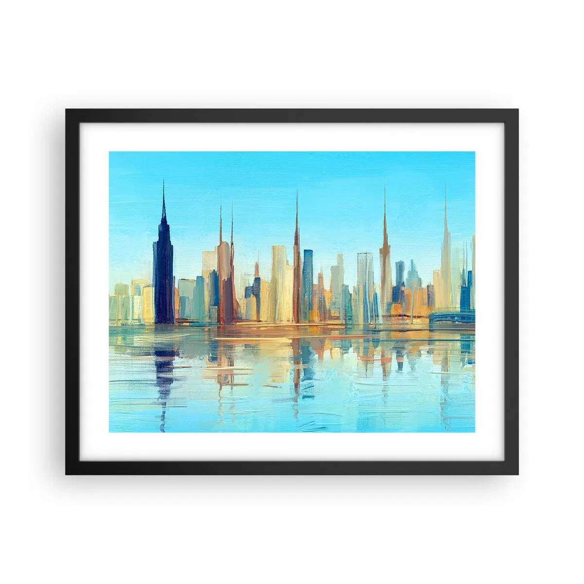 Poster in einem schwarzem Rahmen - Sonnige Metropole - 50x40 cm