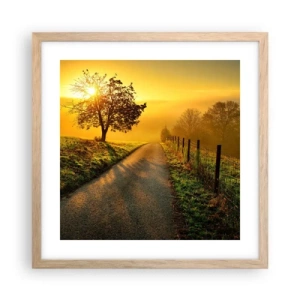 Poster in einem Rahmen aus heller Eiche - Honig-Nachmittag - 40x40 cm