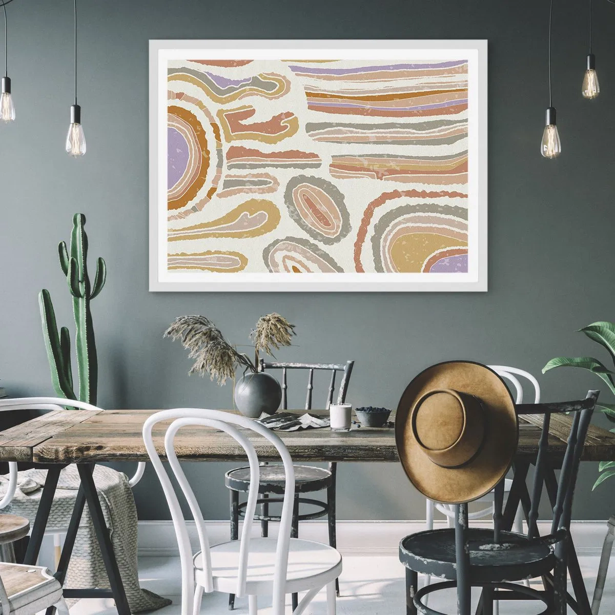 Poster in einem weißen Rahmen - Bunte Querschnitte - 40x30 cm