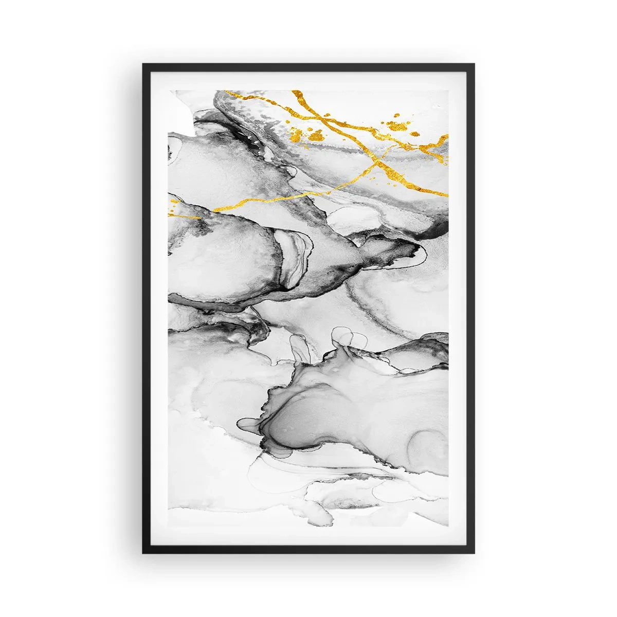 Poster in einem schwarzem Rahmen - Komposition mit Goldmotiv - 61x91 cm
