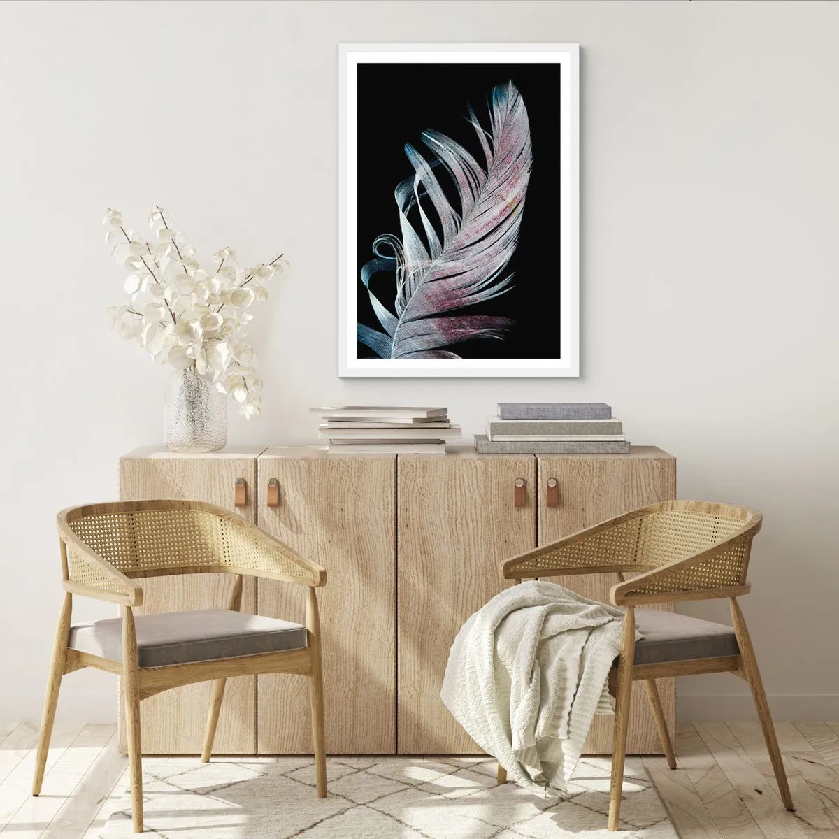 Poster in einem weißen Rahmen - Denke an Berührung - 40x50 cm