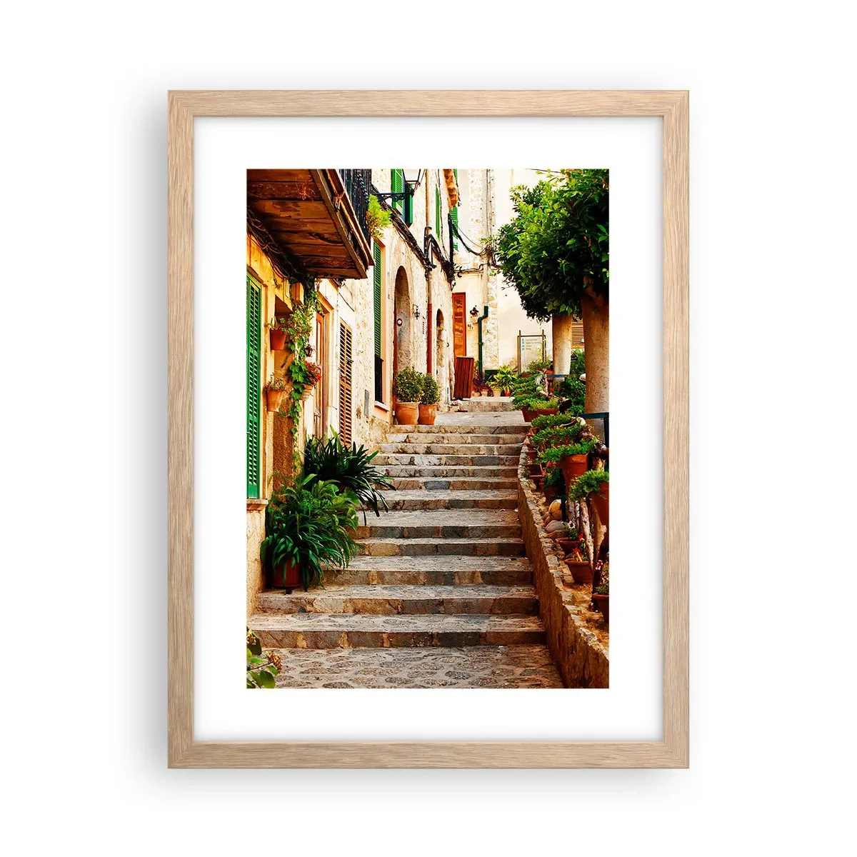 Poster in einem Rahmen aus heller Eiche - Charme spanischer Feiertage - 30x40 cm