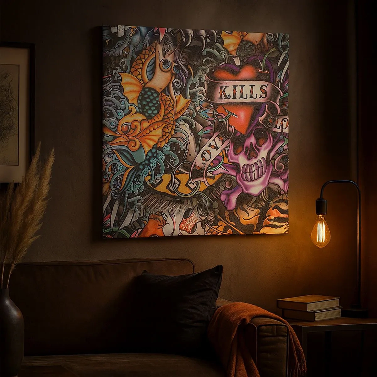 Bild auf Leinwand - Leinwandbild - Der Traum des Tätowierers - 30x30 cm