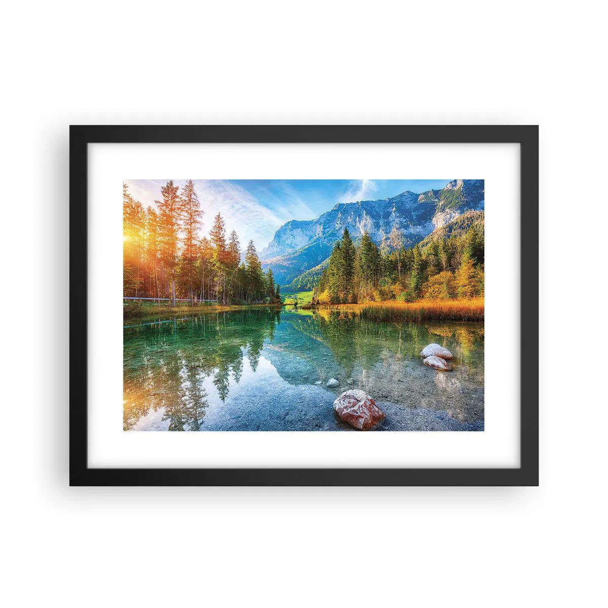 Poster in einem schwarzem Rahmen - Die Sanftheit des Herbstes - 40x30 cm