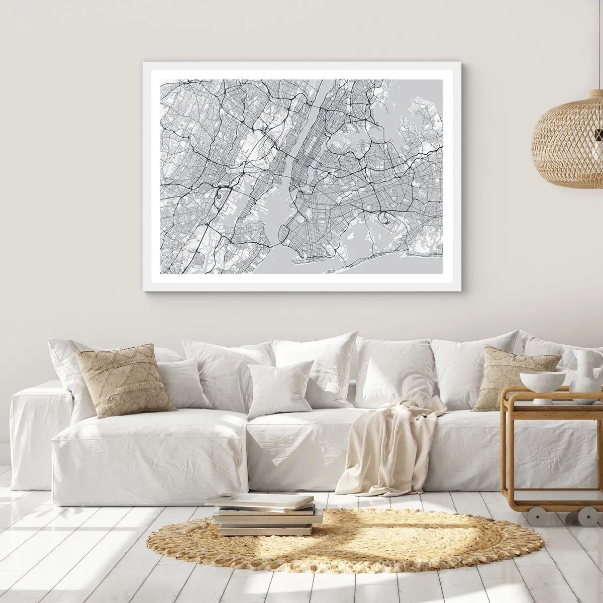 Poster in einem weißen Rahmen - Die Anatomie einer Metropole - 70x50 cm