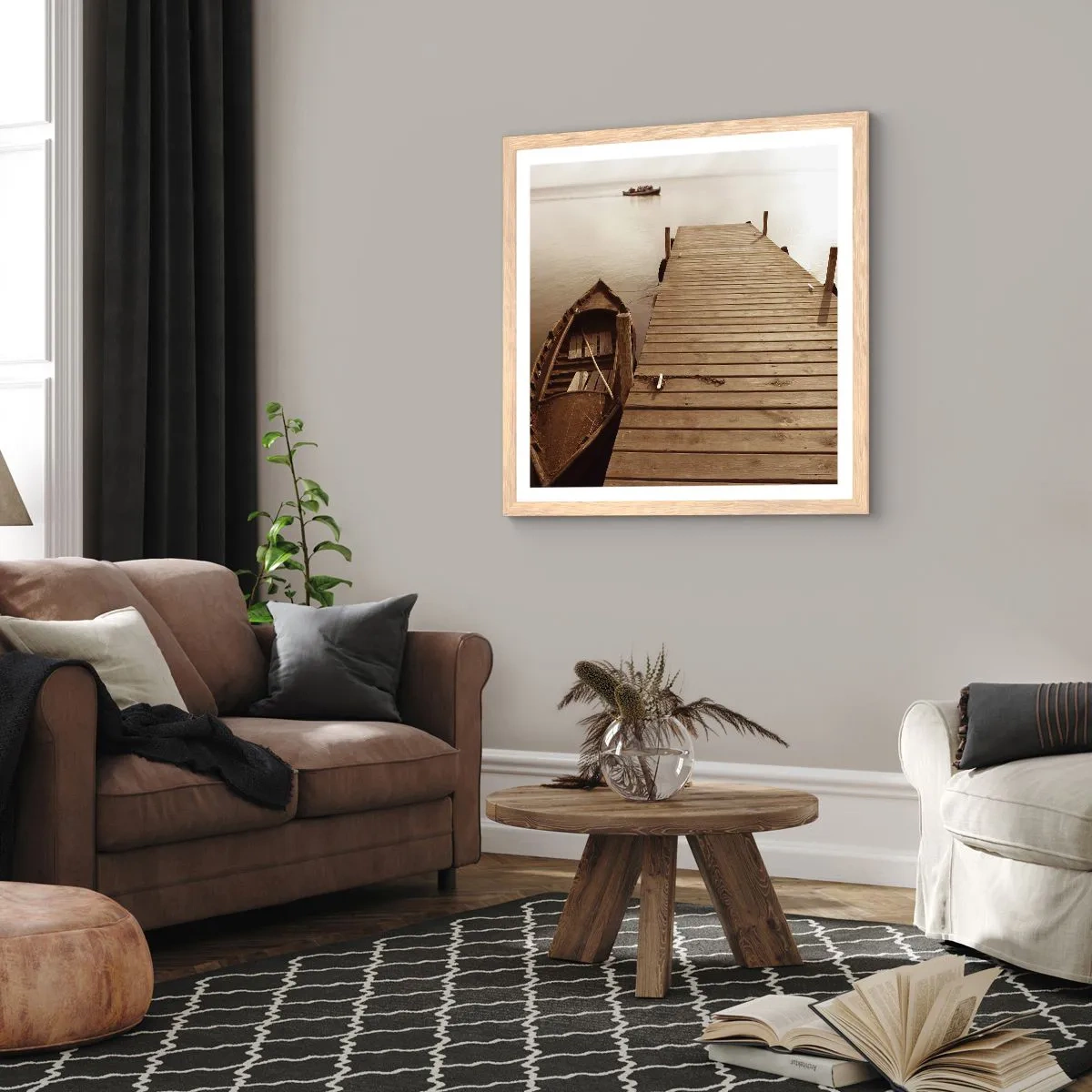 Poster in einem Rahmen aus heller Eiche - Großer Frieden - 30x30 cm