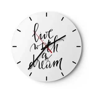 Wanduhr - Glasuhr - Na sicher - 40x40 cm