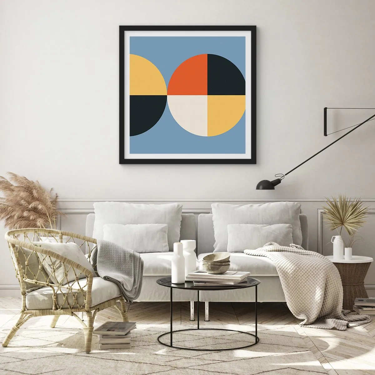 Poster in einem schwarzem Rahmen - Beobachte und zähle - 60x60 cm