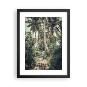 Poster in einem schwarzem Rahmen - Palmenallee - 30x40 cm