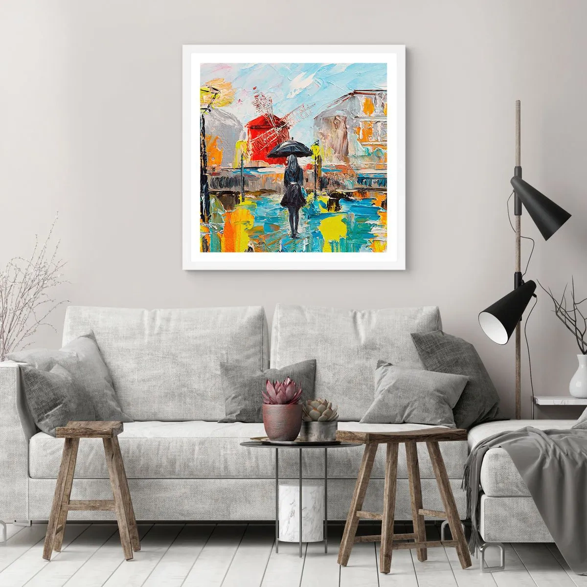 Poster in einem weißen Rahmen - Pariser Legenden - 50x50 cm