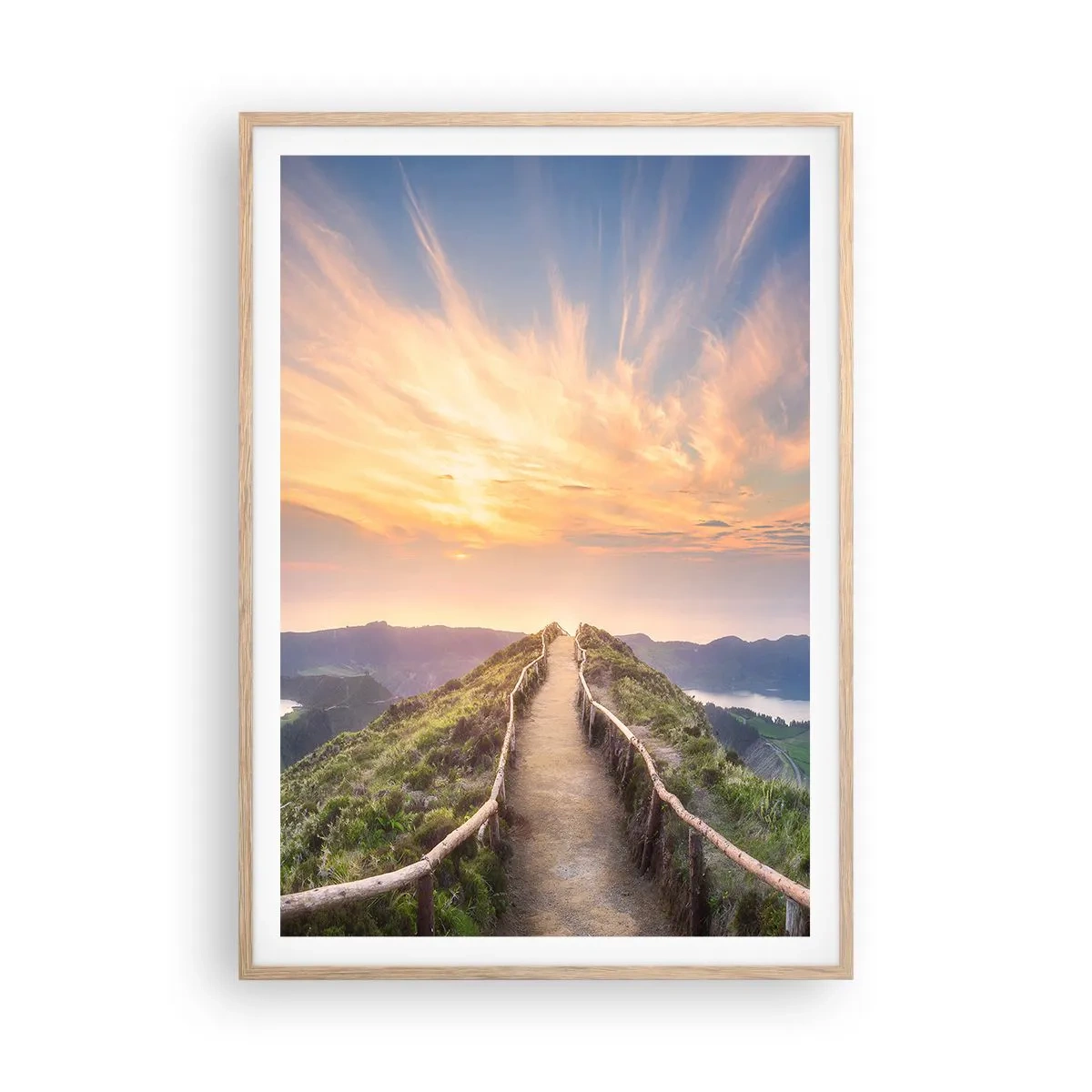 Poster in einem Rahmen aus heller Eiche - Nah am Himmel - 70x100 cm