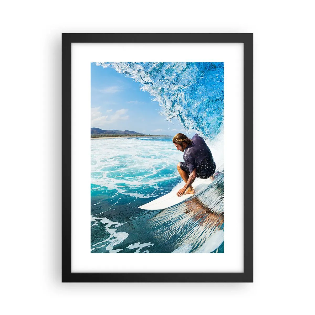 Poster in einem schwarzem Rahmen - Tanzen mit den Wellen - 30x40 cm