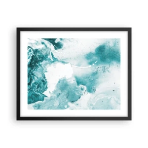 Poster in einem schwarzem Rahmen - Morast von Blau - 50x40 cm