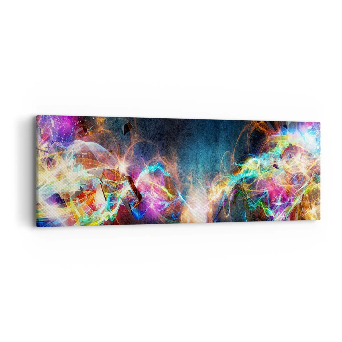 Bild auf Leinwand - Leinwandbild - Freudig gegen die Dunkelheit - 90x30 cm