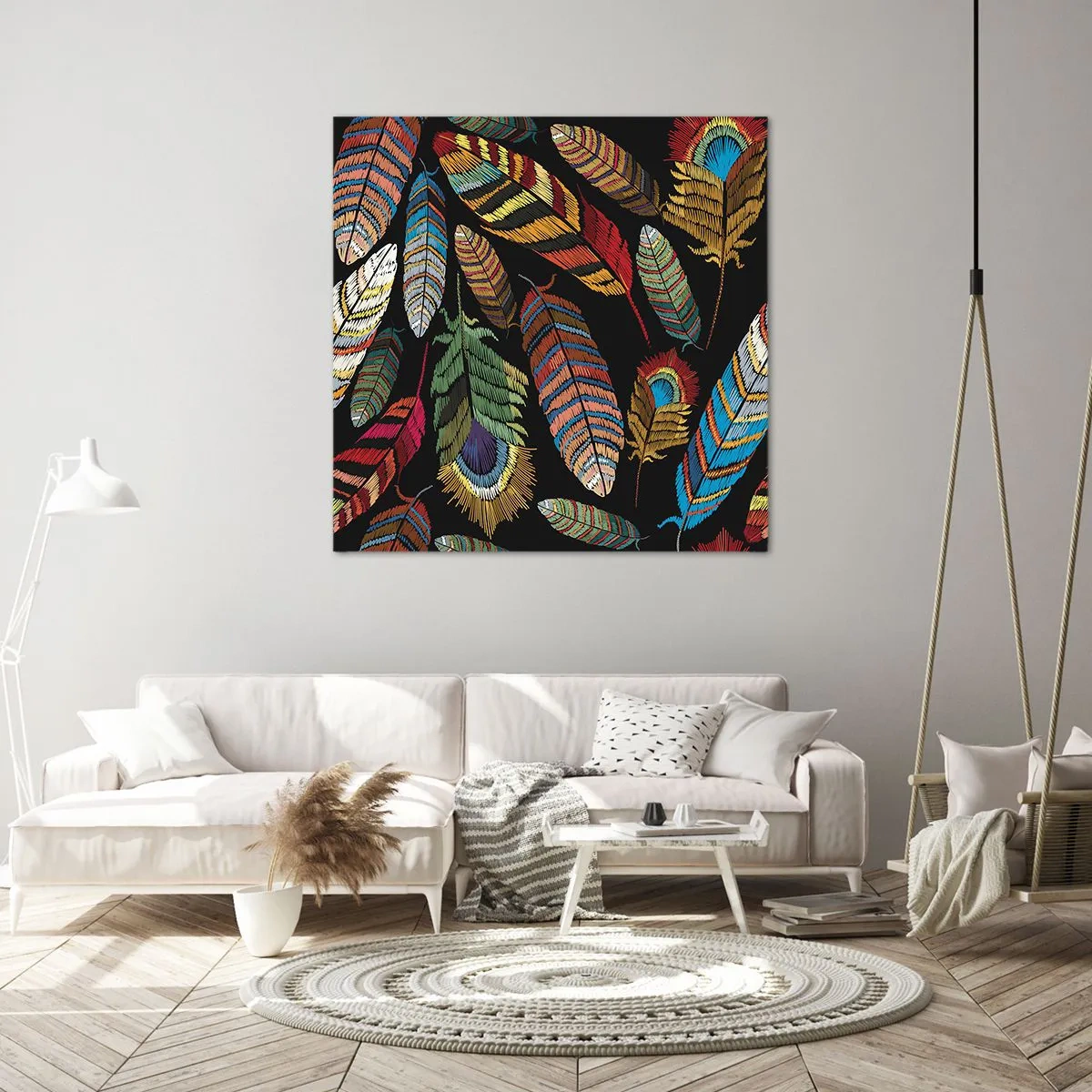 Bild auf Leinwand - Leinwandbild - Der Vogelkarneval - 60x60 cm