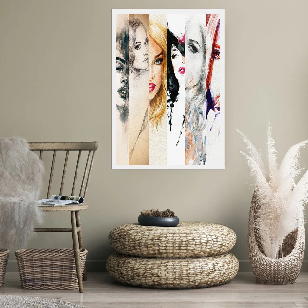 Poster - Frauenporträts in verschiedenen künstlerischen Stilen - 50x70cm - Und es ist immer DU - Moderne Wanddekoration für Wohnzimmer und Schlafzimmer ARTTOR