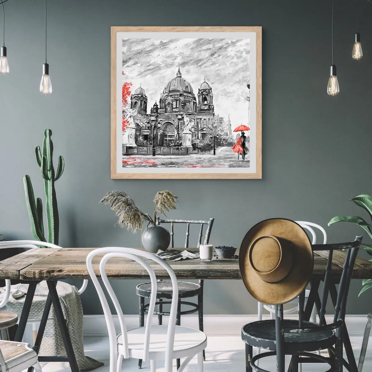 Poster in einem Rahmen aus heller Eiche - Berliner Treffen - 40x40 cm