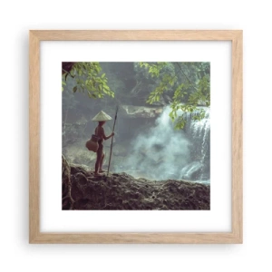 Poster in einem Rahmen aus heller Eiche - Befreundet mit der Natur - 30x30 cm