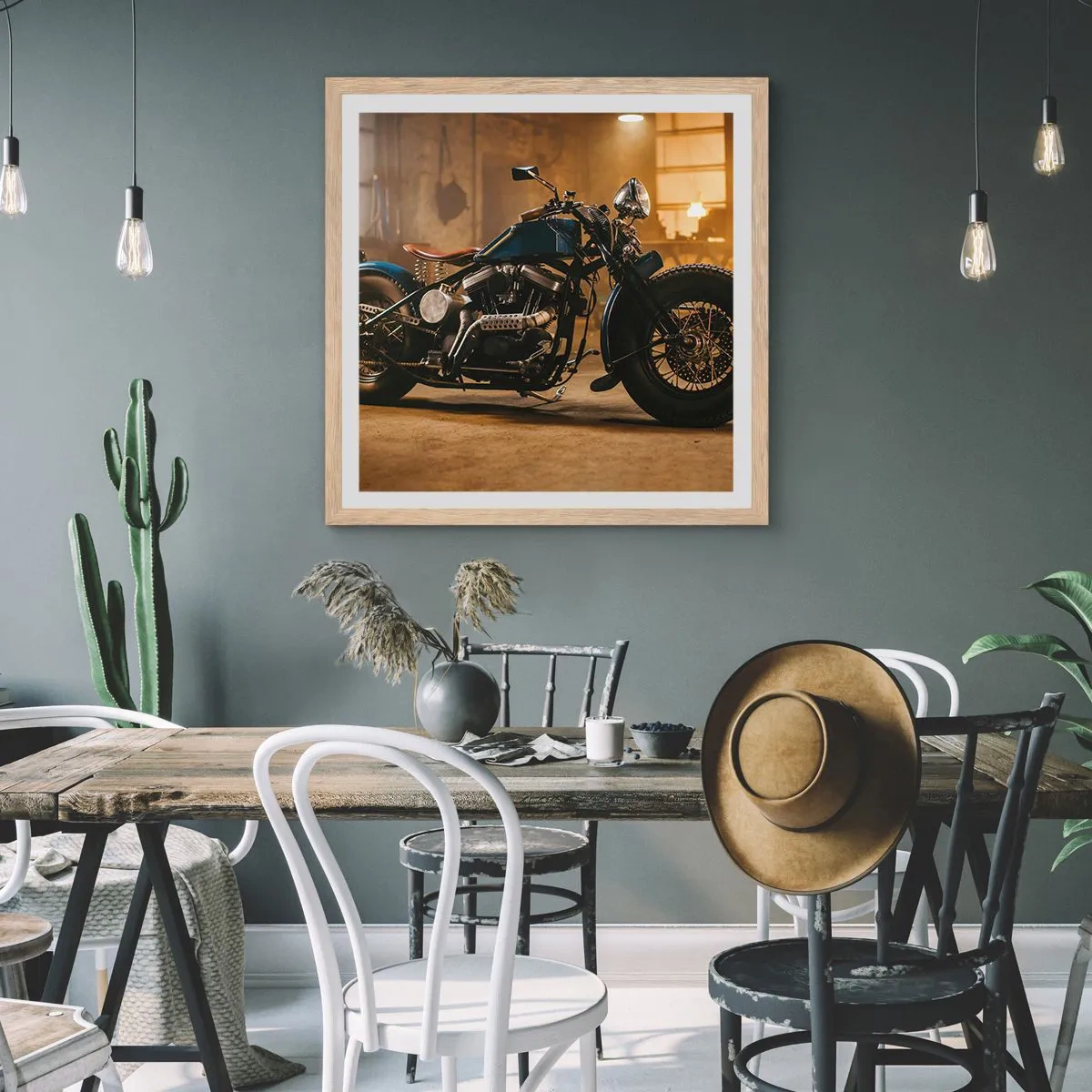 Poster in einem Rahmen aus heller Eiche - Ich kann alles  - 60x60 cm