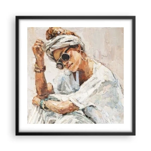 Poster in einem schwarzem Rahmen - Porträt in voller Sonne - 50x50 cm