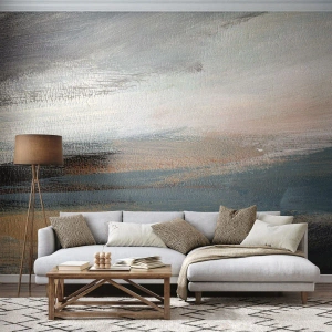 Fototapete Premium Canvas - Abstraktion: nördliche Landschaft - Stück, Abstraktion, Minimalismus - 500x350 cm