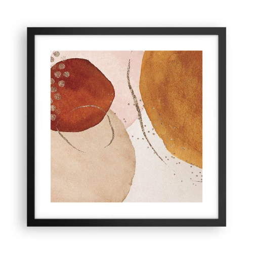 Poster in einem schwarzem Rahmen - Rundheit und Bewegung - 40x40 cm