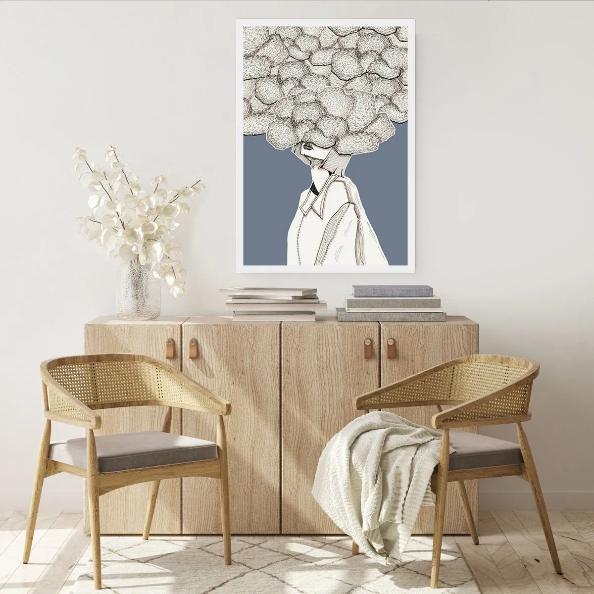 Poster - Mit dem Kopf in den Wolken stecken - 70x100 cm