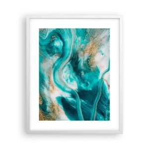 Poster in einem weißen Rahmen - Der Fluss aus Gold - 40x50 cm