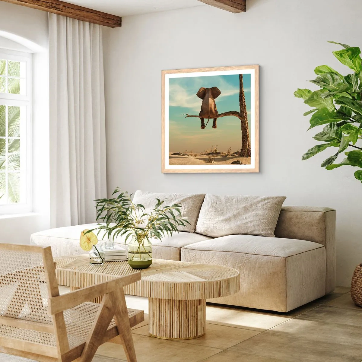 Poster in einem Rahmen aus heller Eiche - Neuer Blickwinkel - 40x40 cm