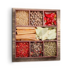 Bild auf Leinwand - Leinwandbild - Ordnung der Formen, Bouquet von Aromen - 60x60 cm