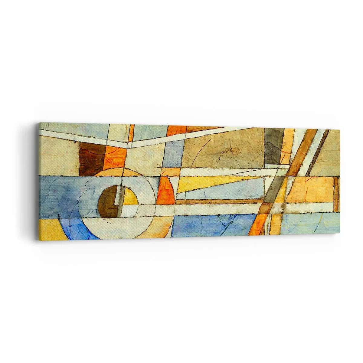 Bild auf Leinwand - Leinwandbild - Kubismus auf der Baustelle - 90x30 cm