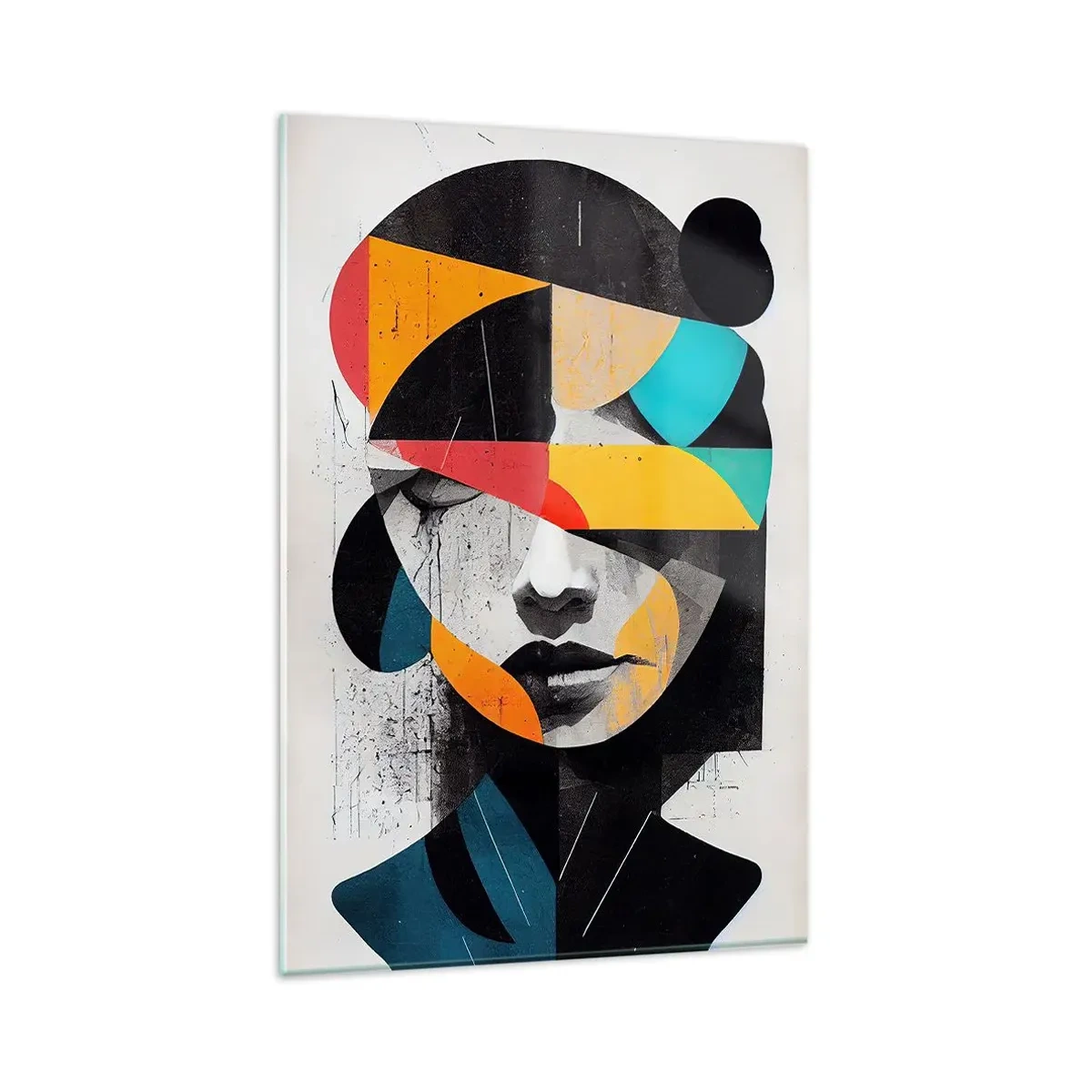 Glasbild - Bild auf glas - Mehrfarbiges Innenporträt - 80x120 cm