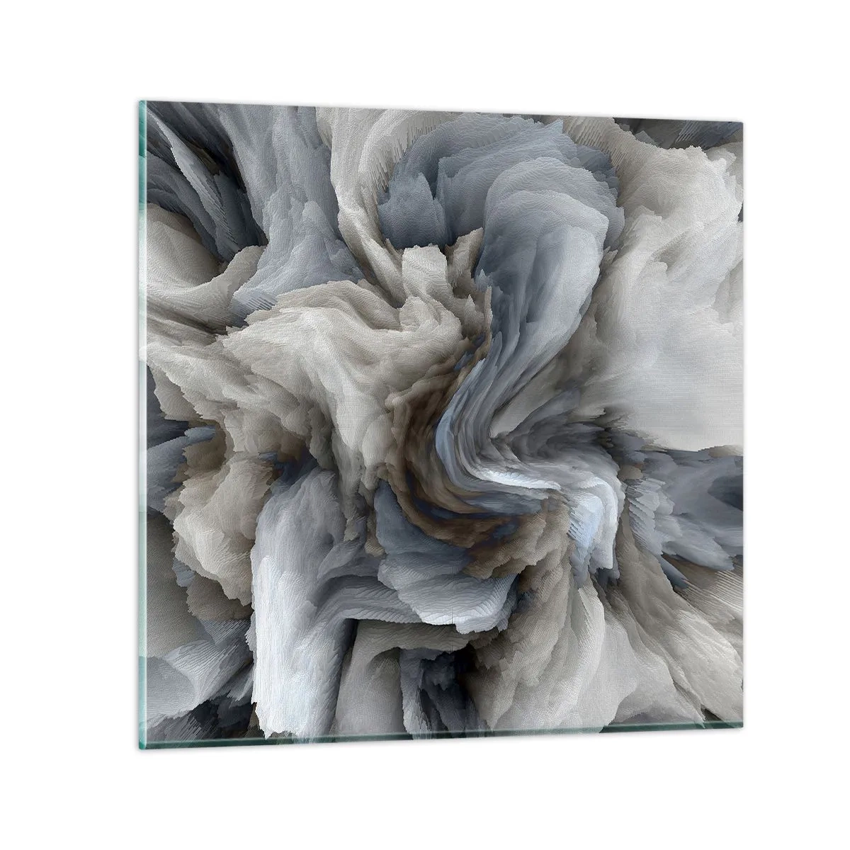 Glasbild - Bild auf glas - Stein und Blume - 70x70 cm