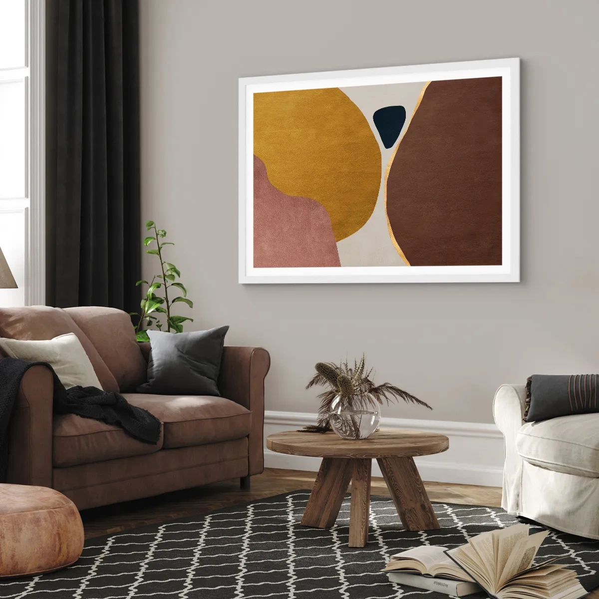 Poster in einem weißen Rahmen - Abstraktion – ein Ort im Raum - 40x30 cm