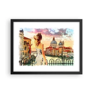 Poster in einem schwarzem Rahmen - Als Abenteuer nur in ... - 40x30 cm